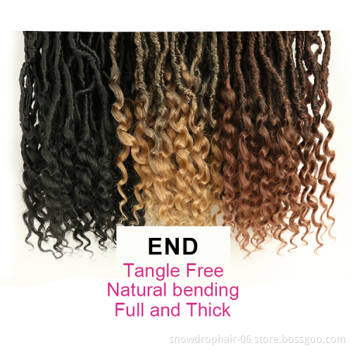 Julianna Crochet Braids Hair Goddess Faux Curly Wavy Tips Synthetic Braid Hair Goddess Locs